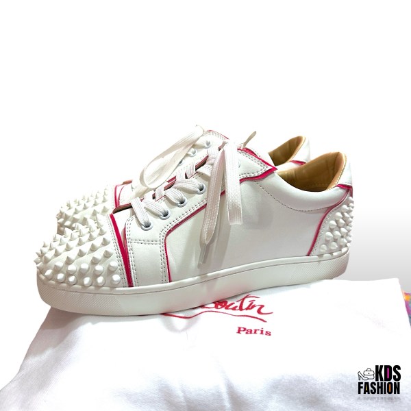 Spiked White and Fuchsia Pink Sneakers NIB Size 40
