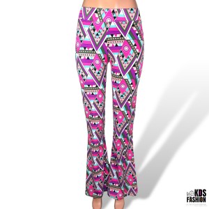 Macbeth Collection Colorful Geometric Print Bell Bottom Pants NWT LG