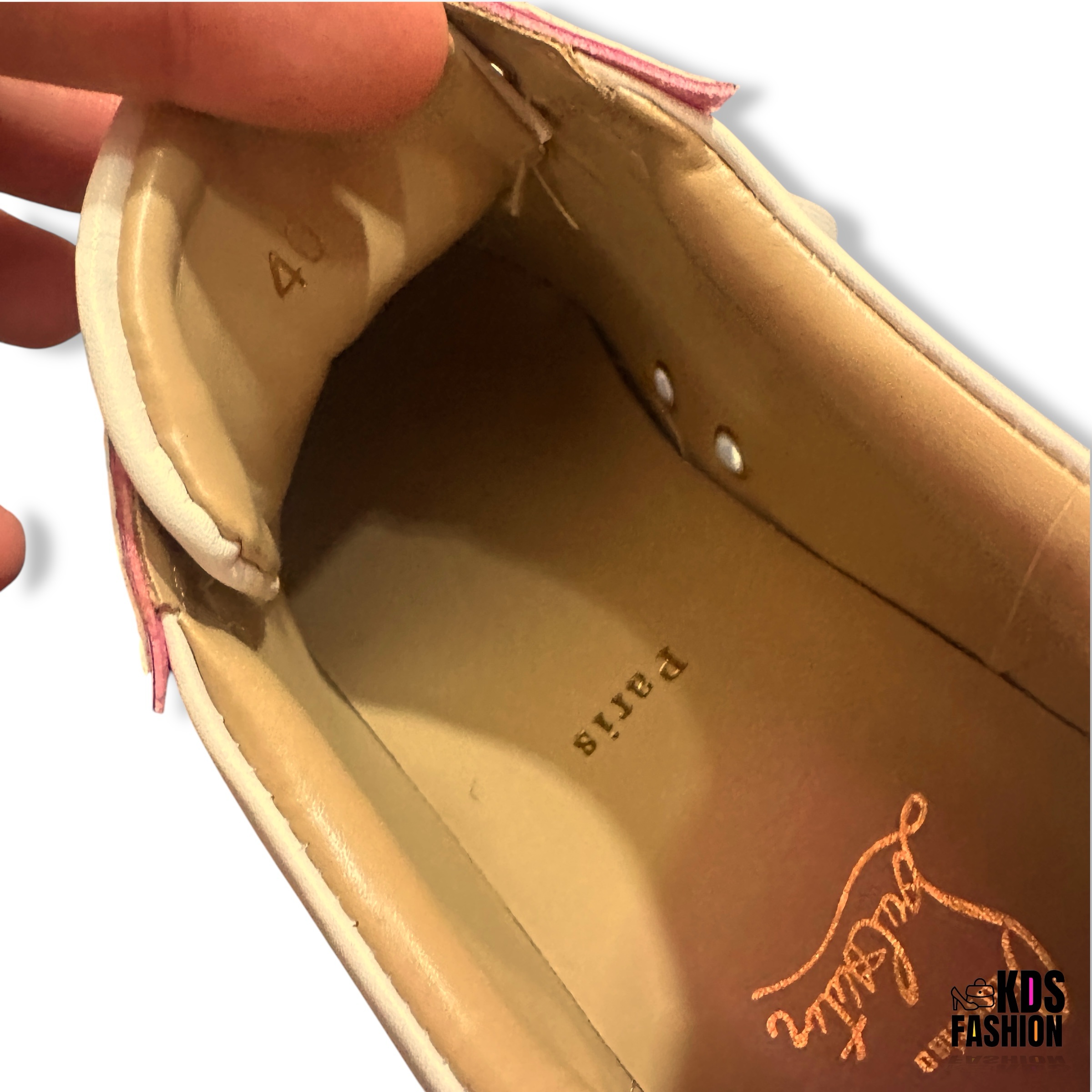 Spiked White and Fuchsia Pink Sneakers NIB Size 40 - Image 7