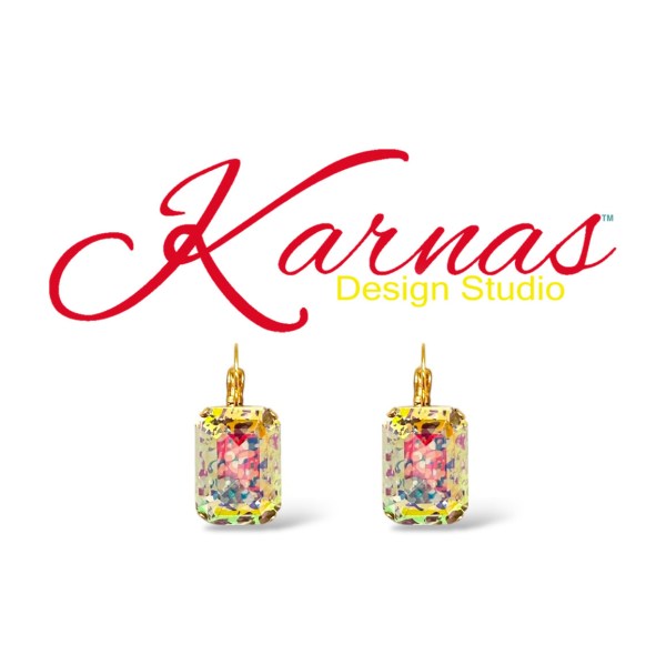 Graffiti Emerald Cut Earrings