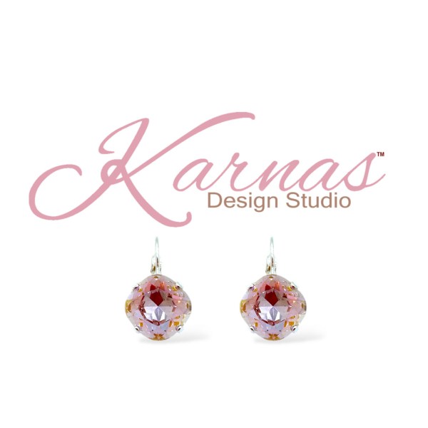Bashful Sunkissed Pink Cushion Cut Earrings