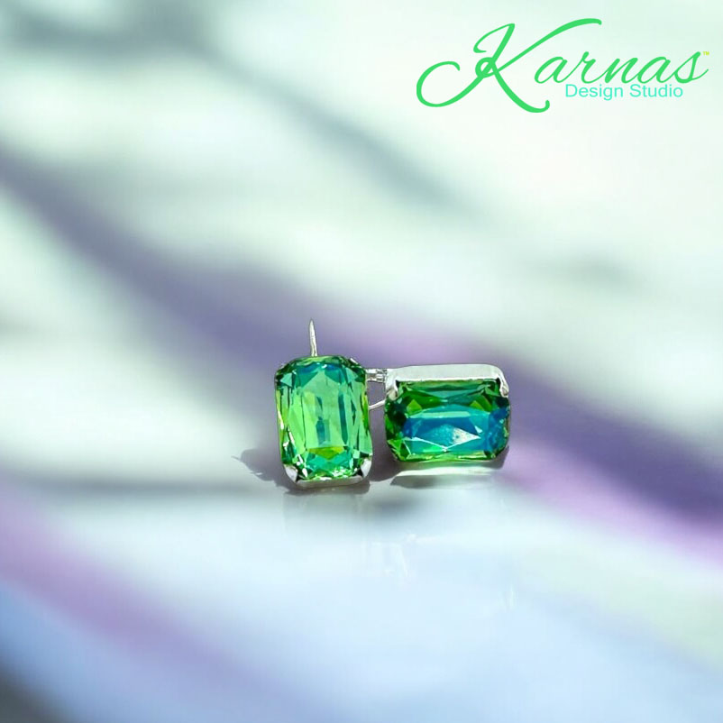 Pretty Pretty Peridot Emerald Cut Earrings - Image 4