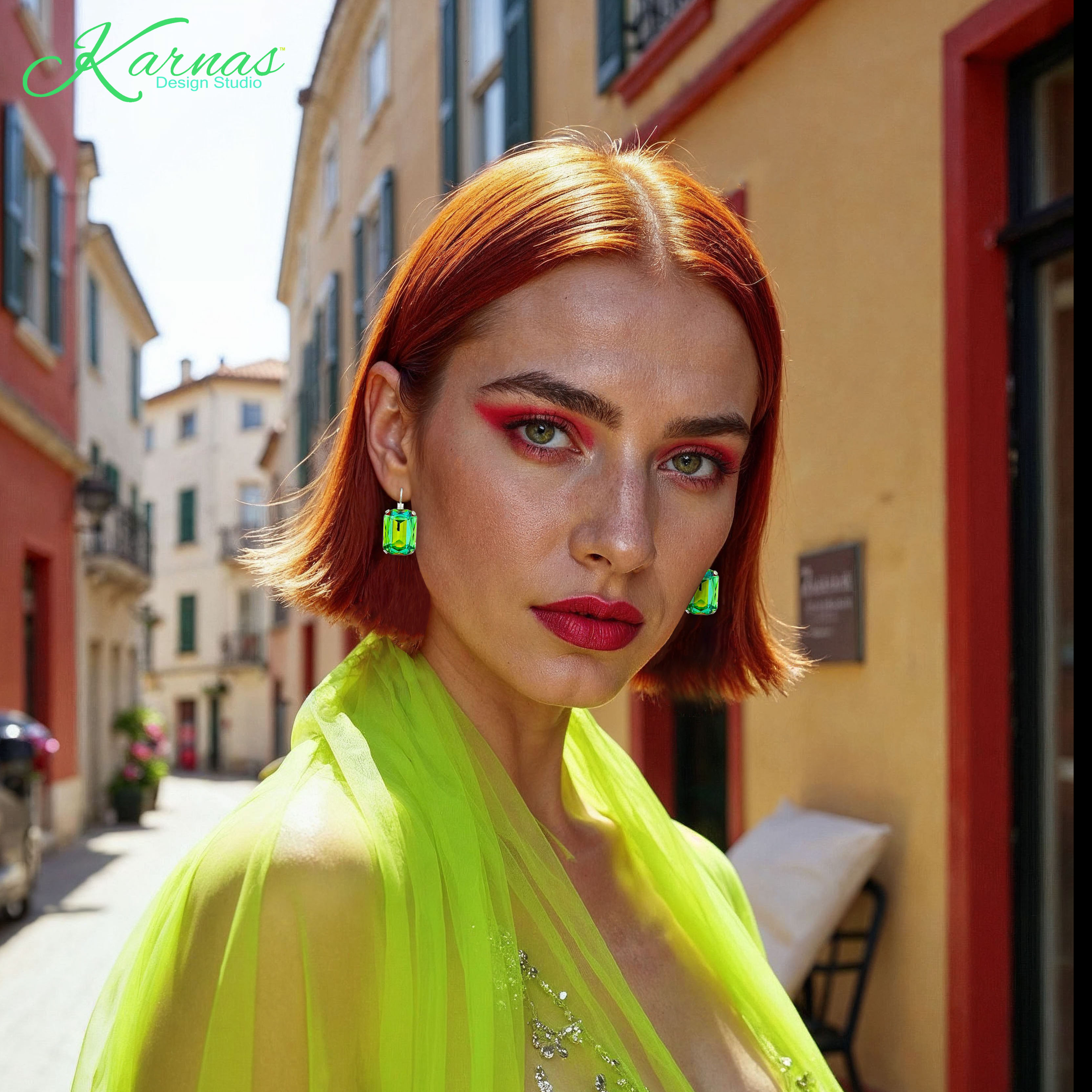 Pretty Pretty Peridot Emerald Cut Earrings - Image 6