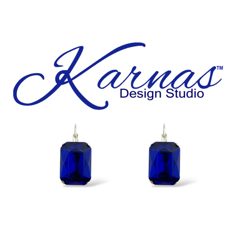 Midnight Blue Emerald Cut Earrings