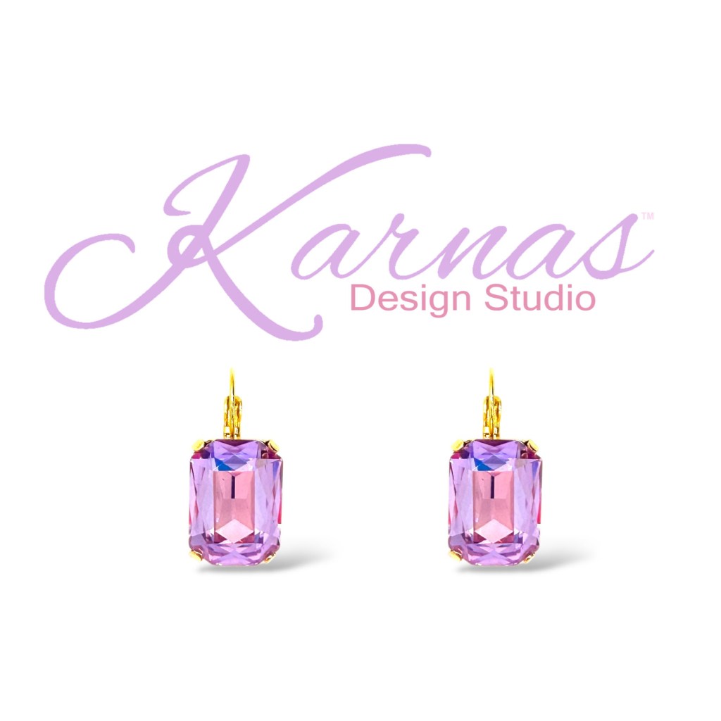 Pink Powder Puff Emerald Cut Earrings