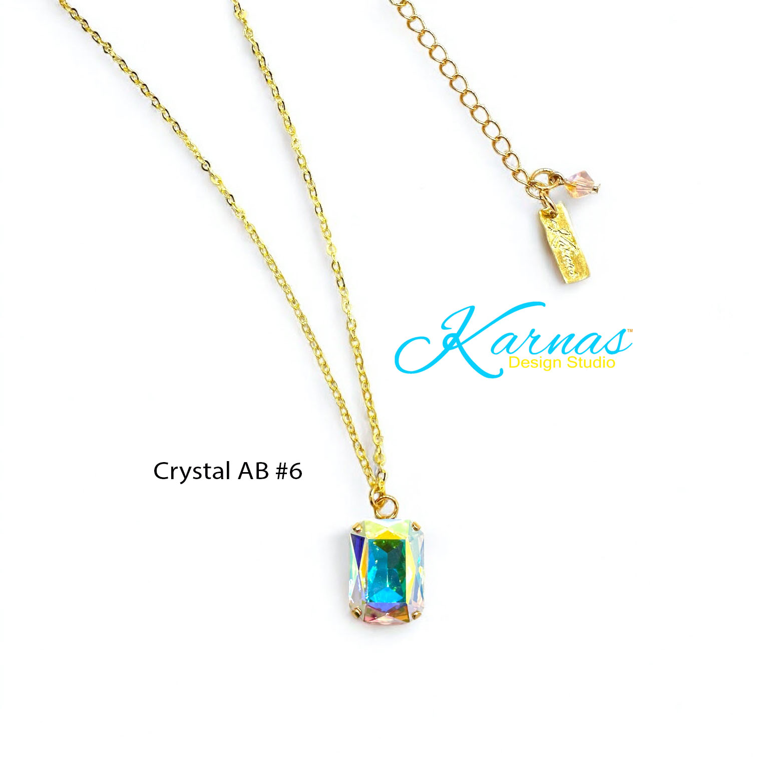 Choose Your Color Emerald Cut Pendant Necklace - Image 11