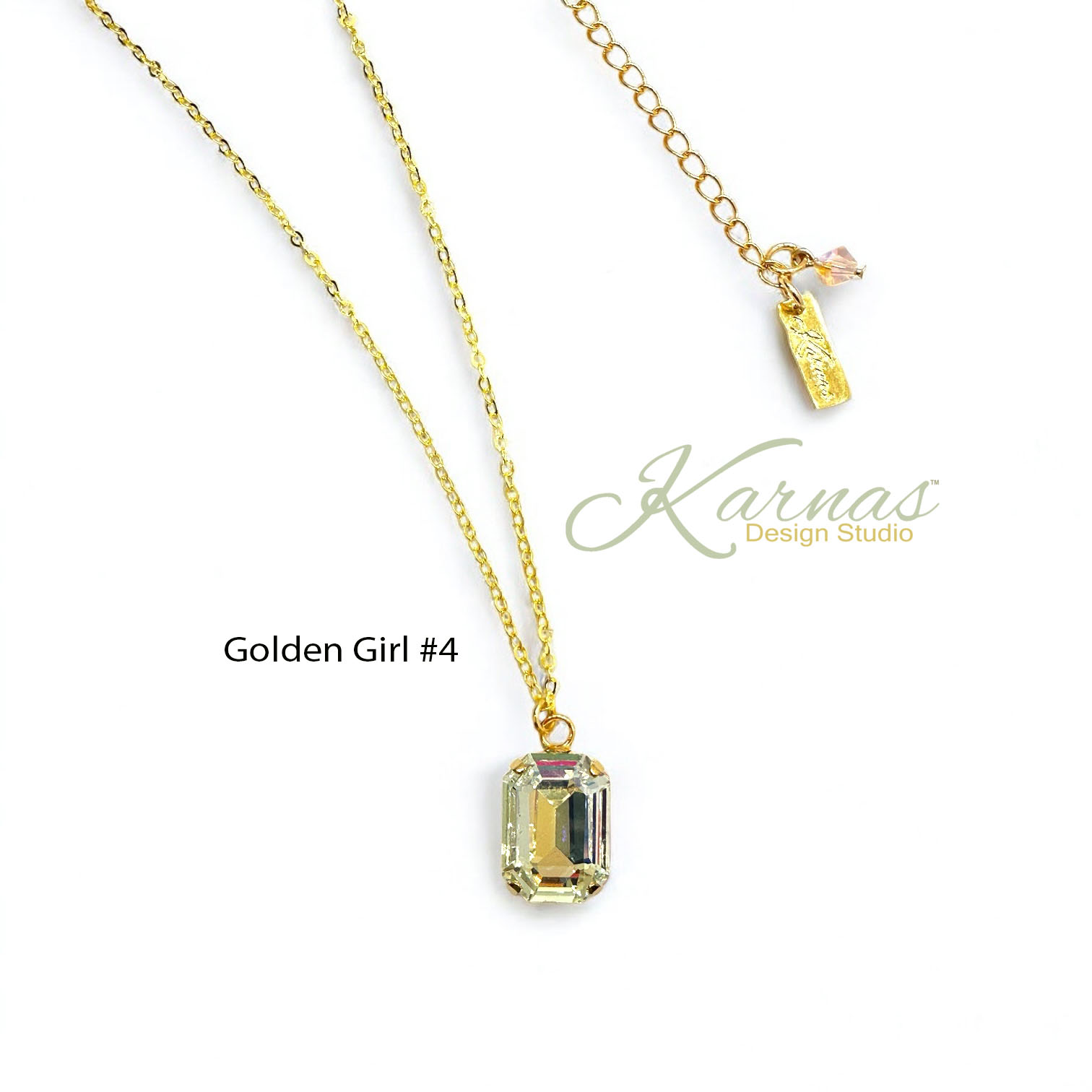 Choose Your Color Emerald Cut Pendant Necklace - Image 9