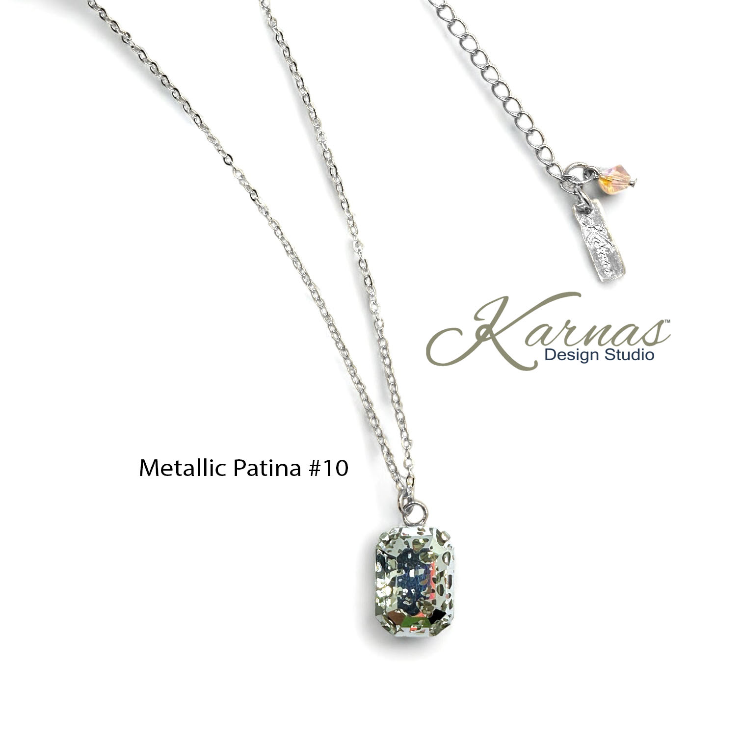 Choose Your Color Emerald Cut Pendant Necklace - Image 15