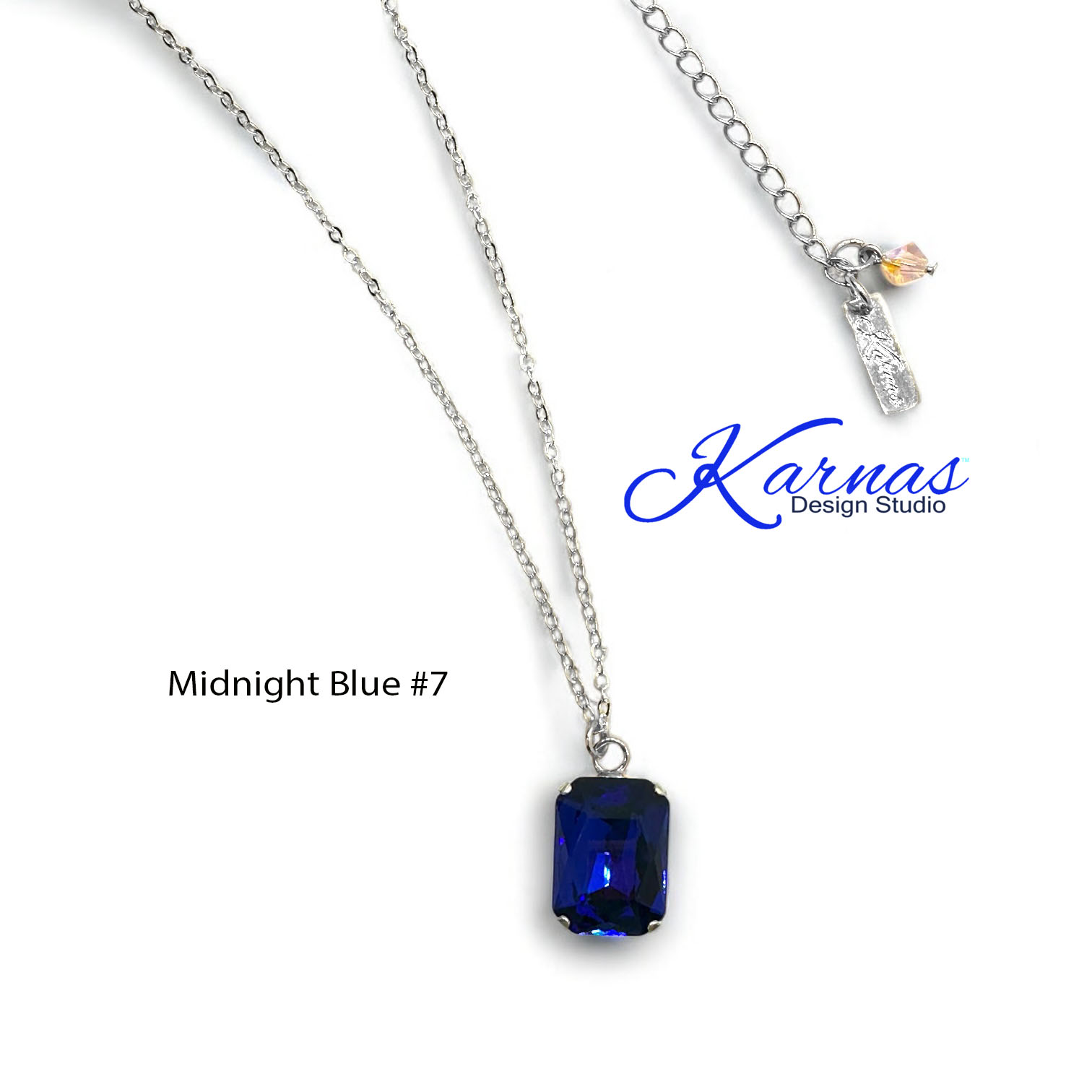 Choose Your Color Emerald Cut Pendant Necklace - Image 12