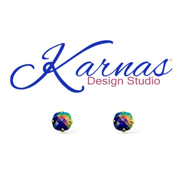 Capri Blue AB Checkerboard Cut Earrings