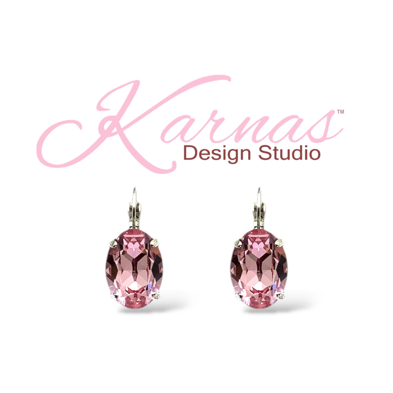 Light Rose Oval Earrings