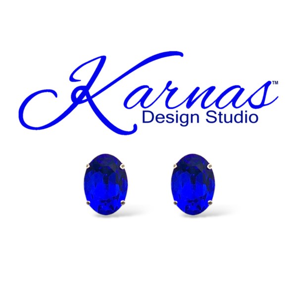 Majestic Blue Oval Earrings