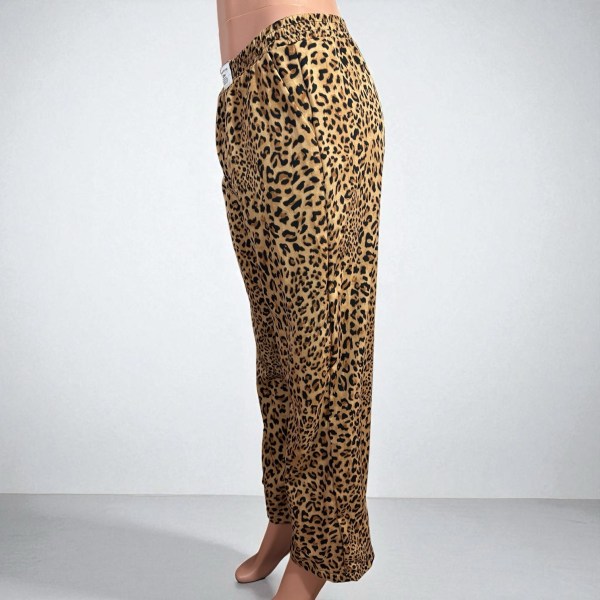 SHEIN Women's Leopard Print Wide Leg Lounge Pants New SM – Karnas