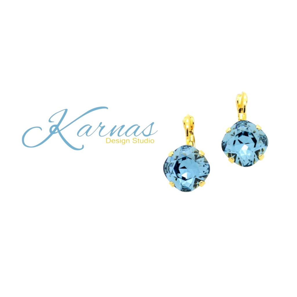 Denim Blue Cushion Cut Earrings