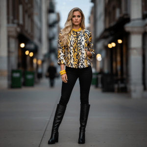 Clara Sunwoo Liquid Leather Reptile Animal Print Jacket w/Ruched Sleeves MD