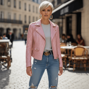 Generation Love Pink Sequin Moto Jacket XS