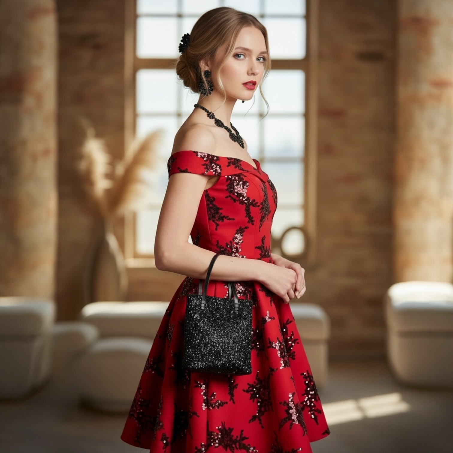 Fendi Fully Beaded Black Evening Shoulder Bag – Made in Italy - Image 2