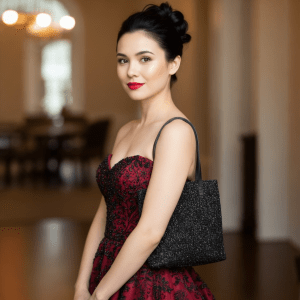 Fendi Fully Beaded Black Evening Shoulder Bag – Made in Italy