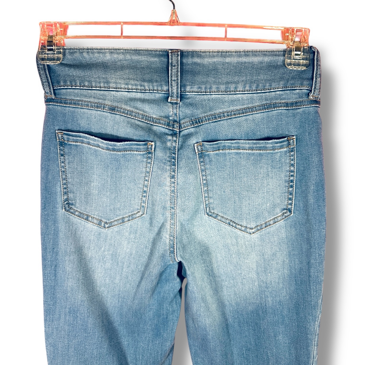 Sincerely Jules Distressed Flare Jeans Raw Hem Stretch Denim Size 26 - Image 5