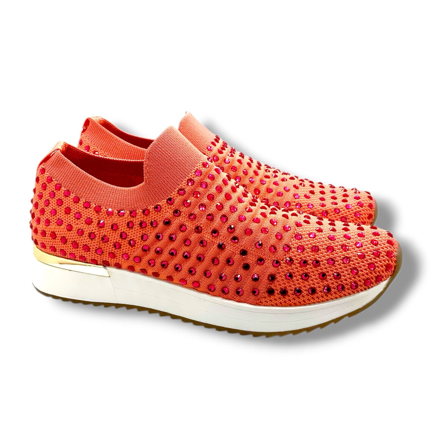 Kenneth Cole Rhinestone Slip-On Sneakers – Coral Pink (Size 7.5) - Image 2