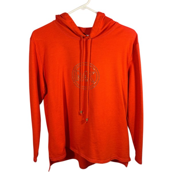 Michael Kors Orange Rhinestone MK Hoodie – High Low Tunic (Large)