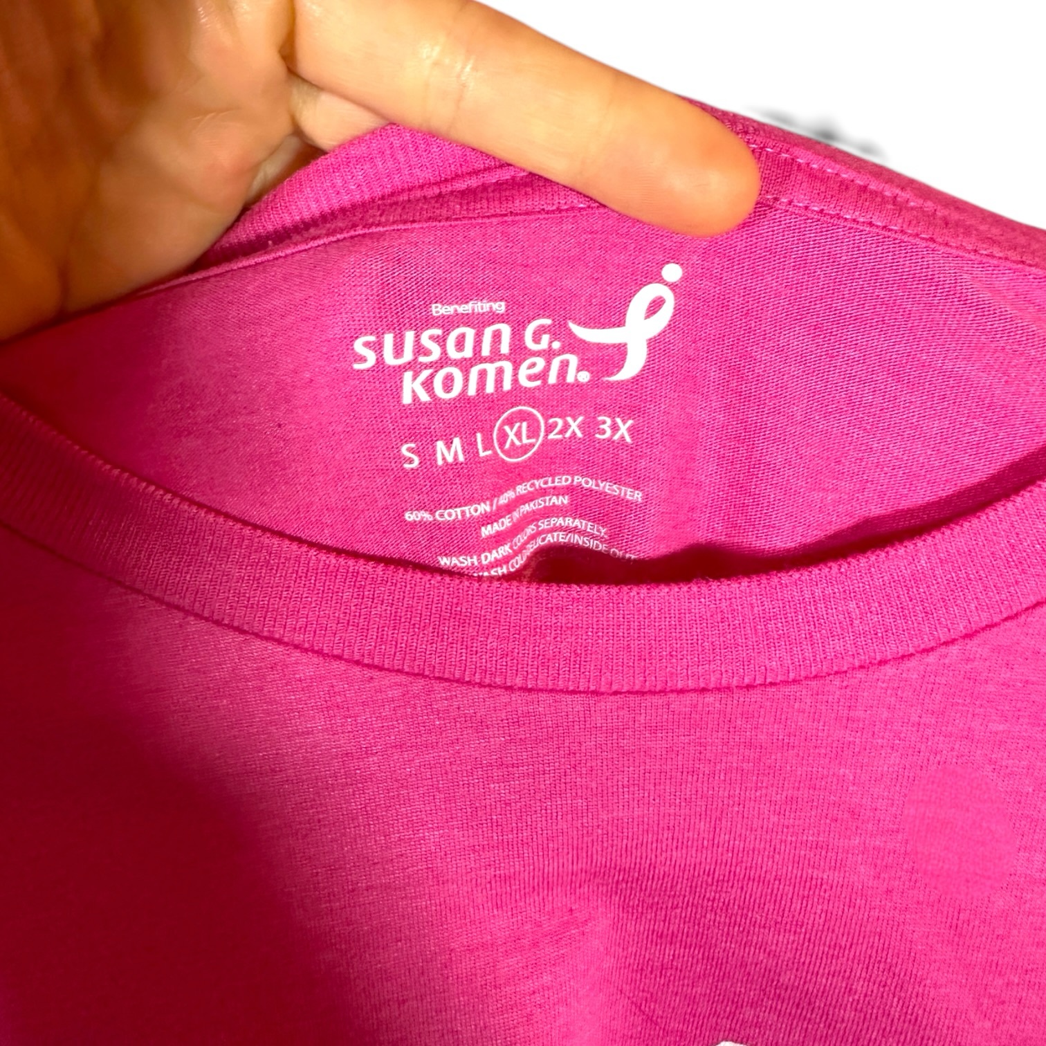 Susan G. Komen Real Men Rock Pink Graphic Tee XL Like New - Image 4