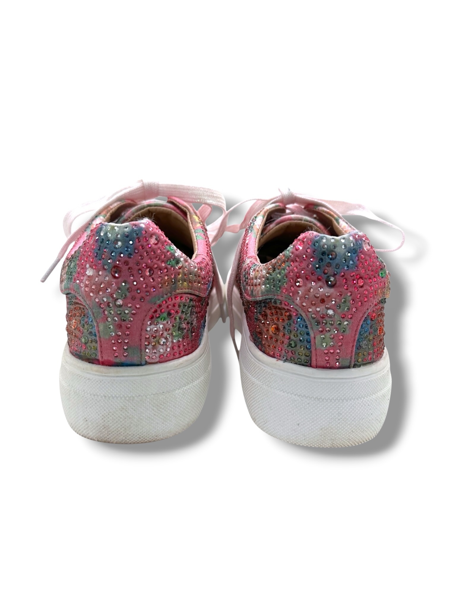 SHEIN Rhinestone Platform Sneakers Pink Floral Bling Shoes Size 8.5 - Image 5