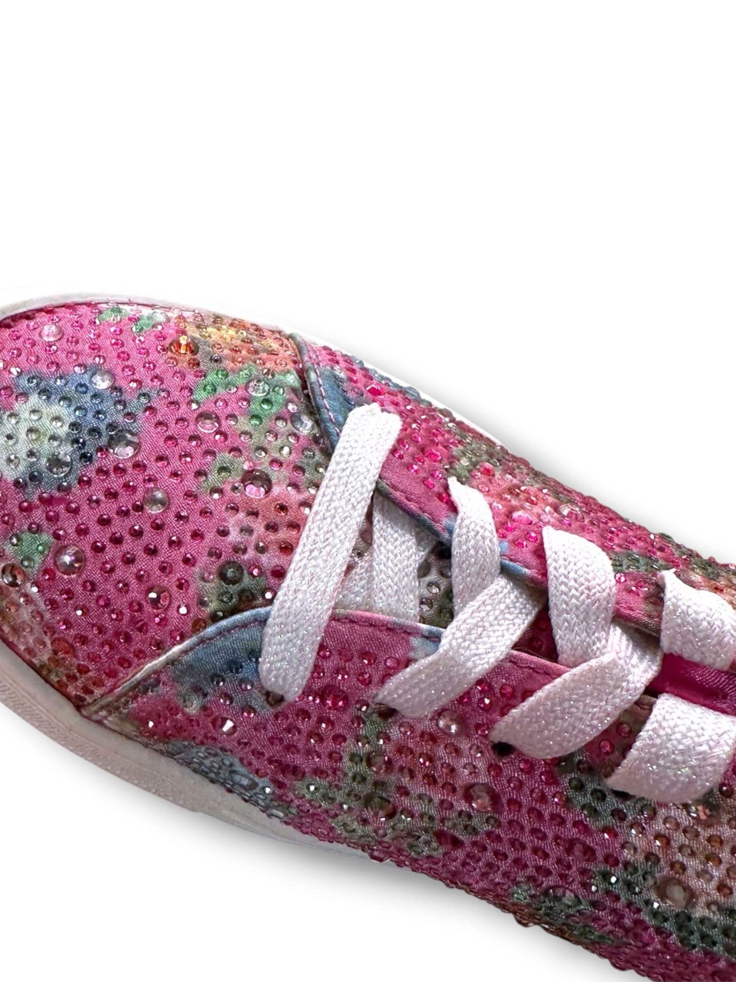 SHEIN Rhinestone Platform Sneakers Pink Floral Bling Shoes Size 8.5 - Image 7