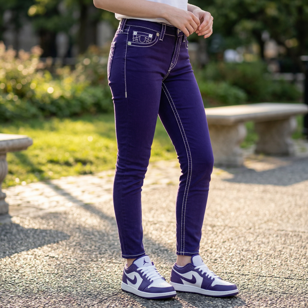 True Religion Purple Big T Skinny Jeans – Size 27