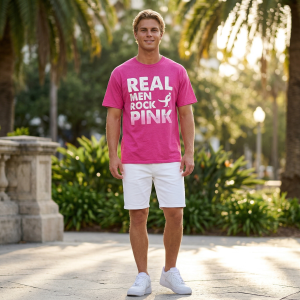 Susan G. Komen Real Men Rock Pink Graphic Tee XL Like New