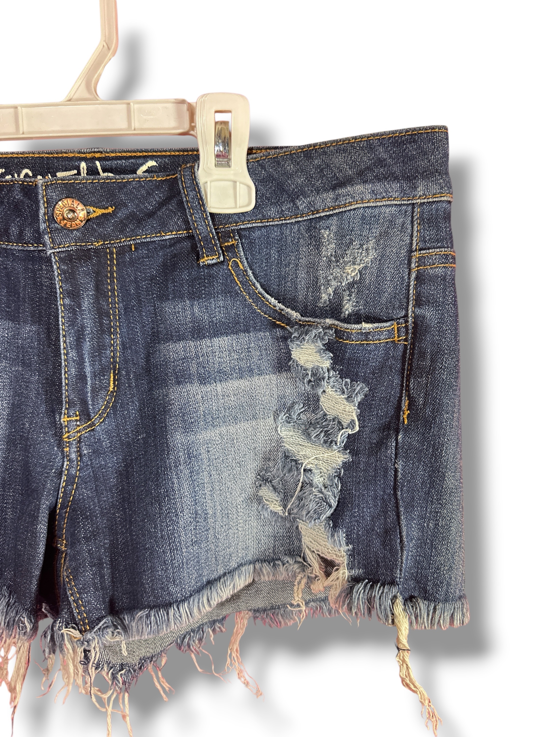 Special A Distressed Denim Cutoff Shorts Medium Stretch Frayed Hem - Image 7