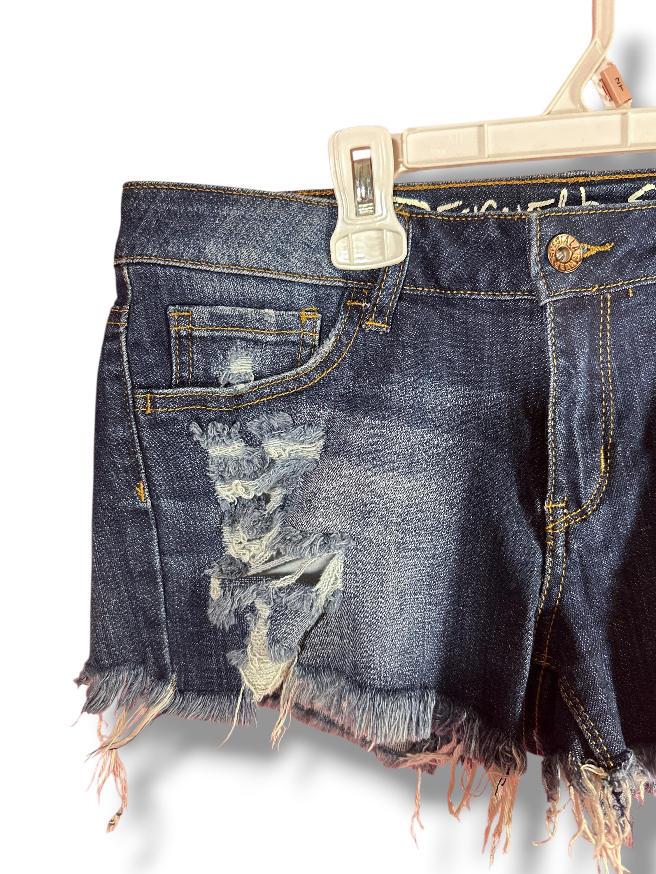 Special A Distressed Denim Cutoff Shorts Medium Stretch Frayed Hem - Image 6
