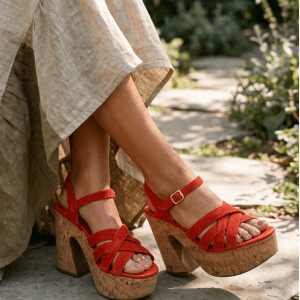Free People Lisbon MJ Platform Heels – Burnt Orange Suede – Size 37 (US 7) NIB
