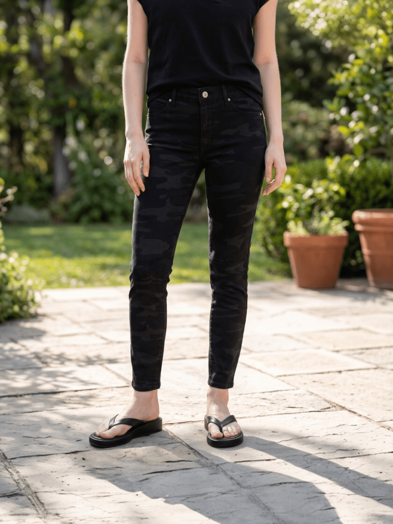 Social Standard by Sanctuary Black Camo Ankle Skinny Jeans – Size 4 – NWT