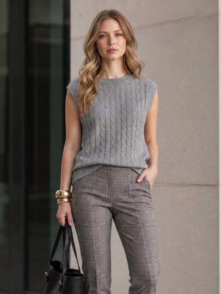 Calvin Klein Gray Cable Knit Sweater Vest XL NWT Minimalist Preppy