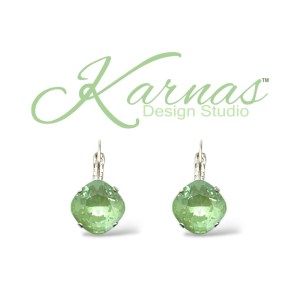 Paradise Green Lux Cushion Cut Crystal Earrings