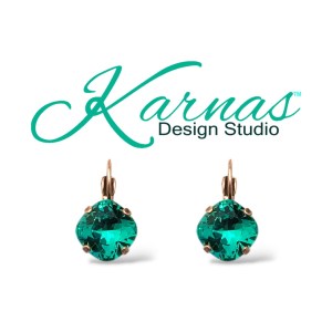 Reinvented Caribbean Green Cushion Cut Crystal Earrings