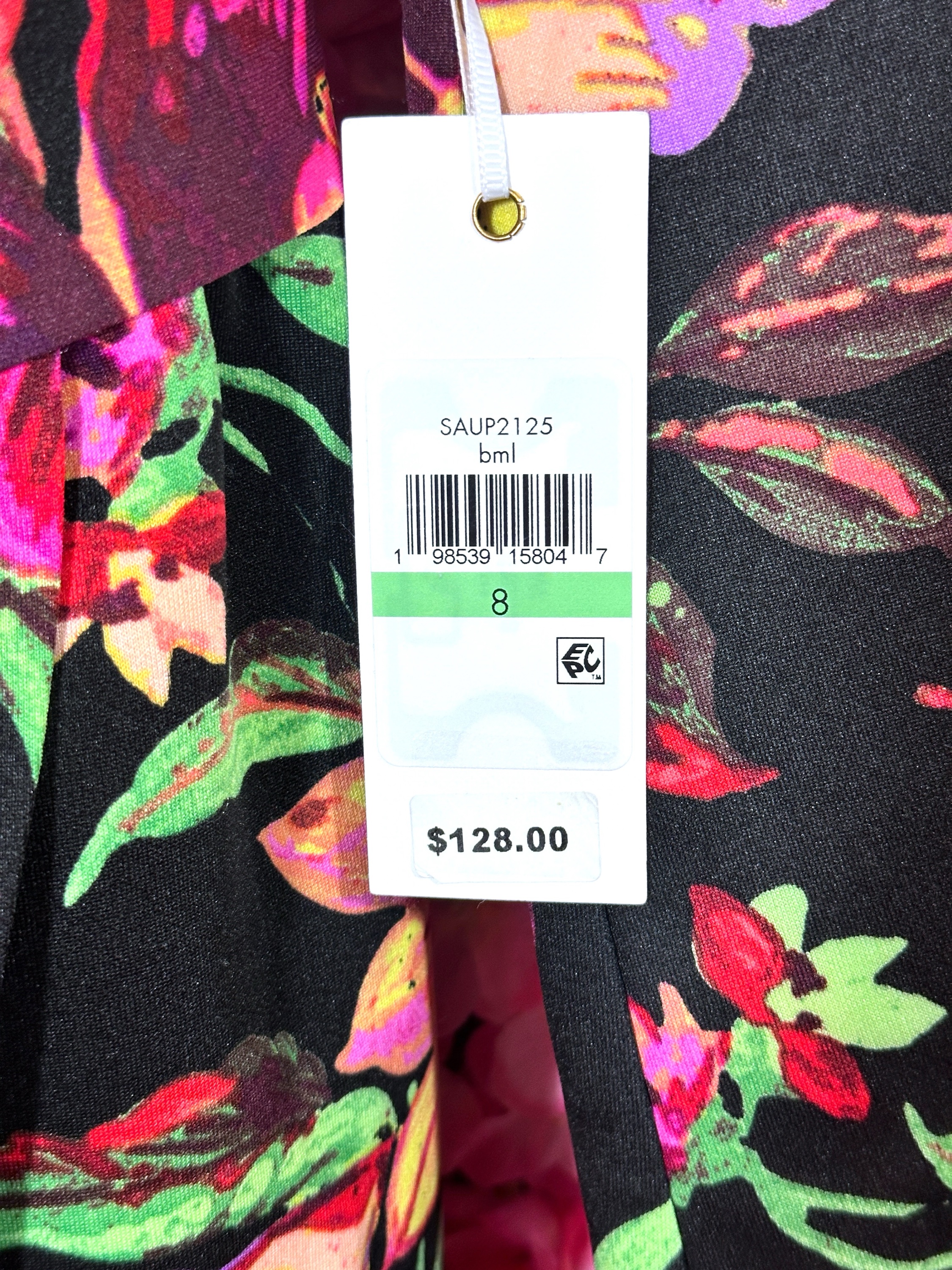 Siena Navy Floral Tie Waist Long Sleeve Dress Size 8 NWT - Image 4