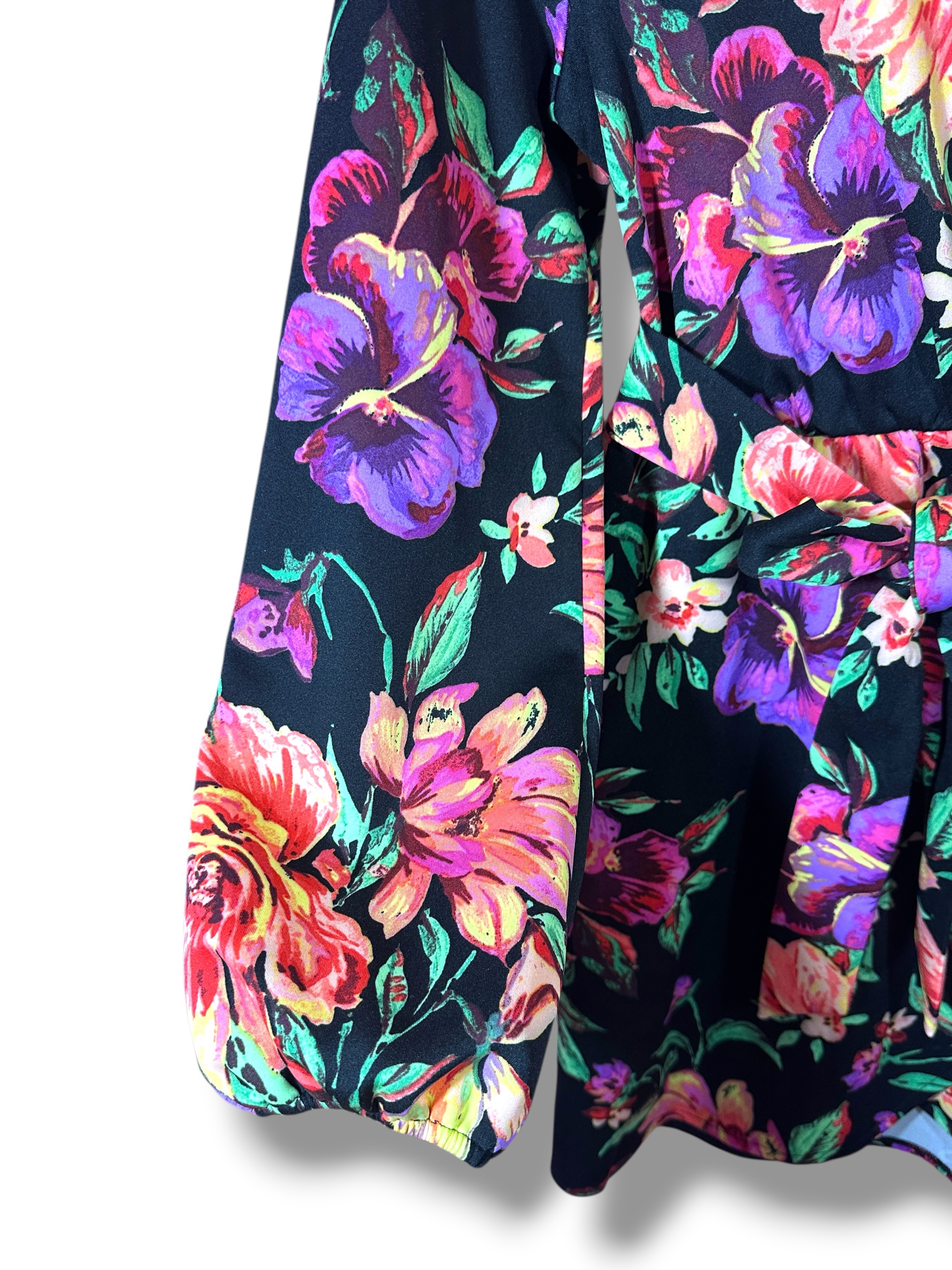 Siena Navy Floral Tie Waist Long Sleeve Dress Size 8 NWT - Image 5