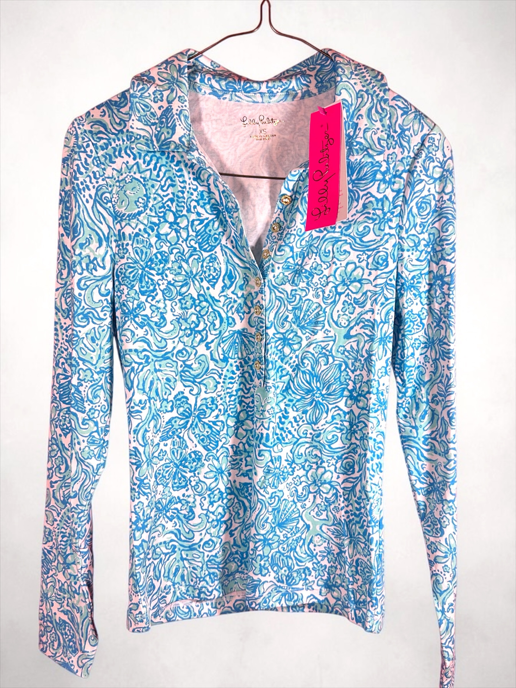 Lilly Pulitzer Reema Long Sleeve Top XS NWT Took Me By Sunrise Print - Image 2