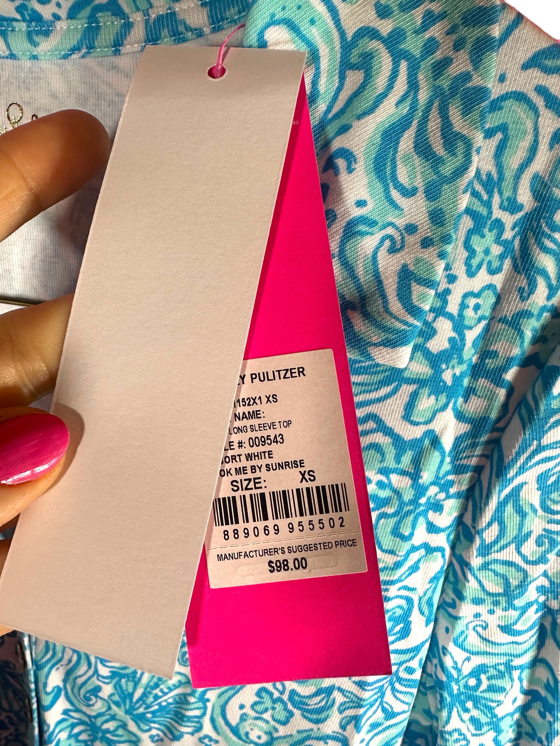 Lilly Pulitzer Reema Long Sleeve Top XS NWT Took Me By Sunrise Print - Image 7