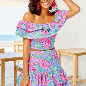 Lilly Pulitzer Maylie Set Sunrise Bay Two Piece Outfit Size 6 NWT