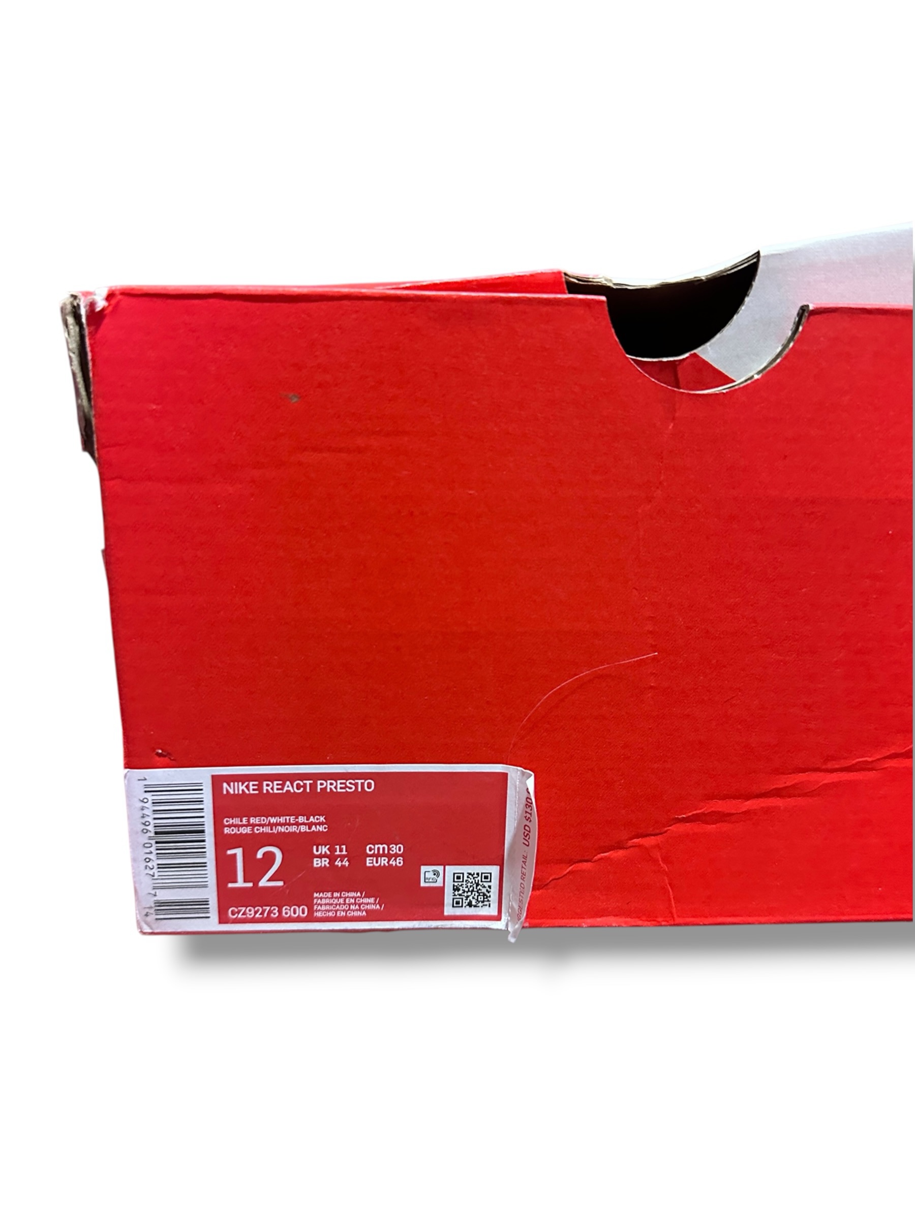 Nike React Presto “Chile Red” Men’s Size 12 CZ9273-600 With Original Box - Image 13