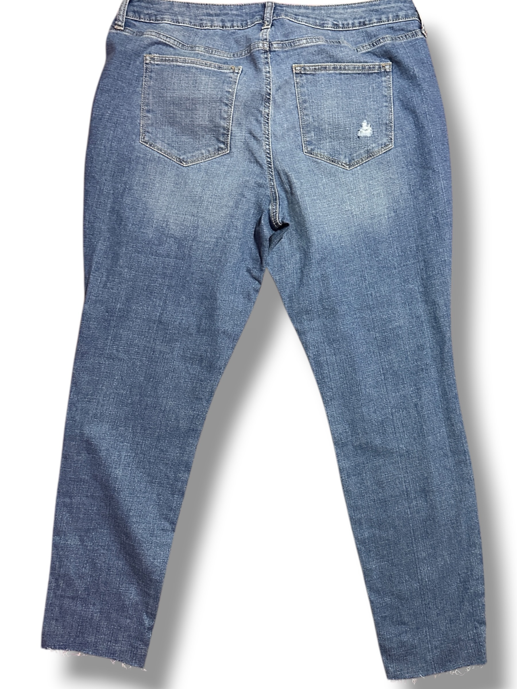 Sonoma Goods For Life Distressed Skinny Jeans Size 16R Medium Wash Raw Hem - Image 6